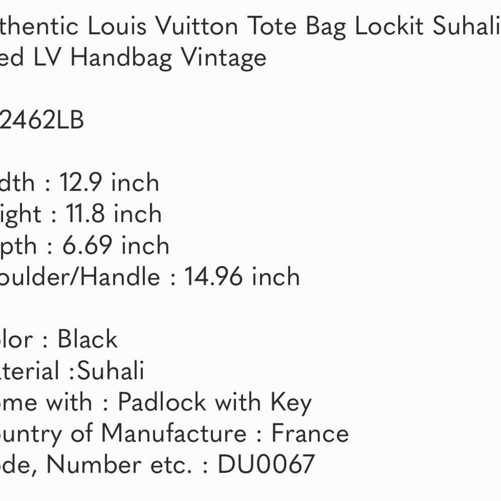 Louis Vuitton Handbag lock it Suhali - Picture 3 of 9